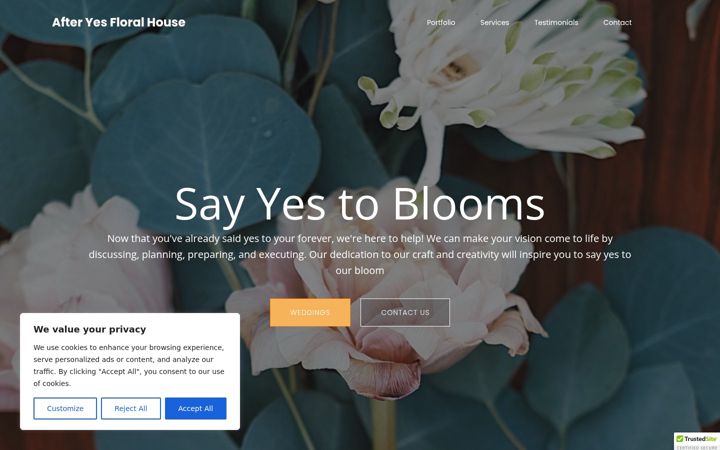 Screenshot of afteryesfloral.com