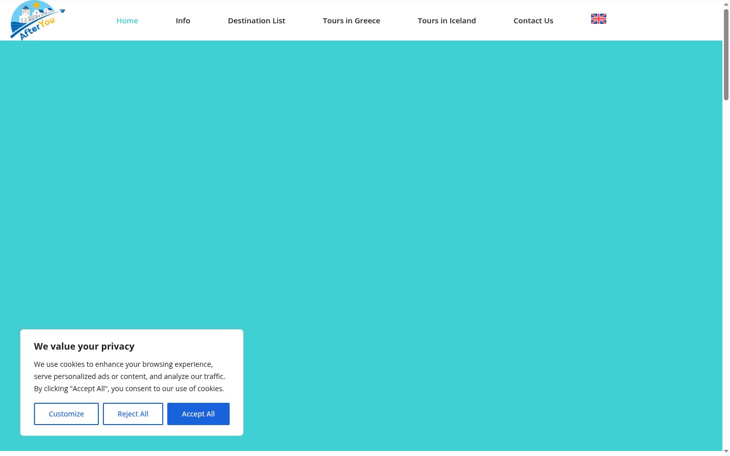 Screenshot of the consent banner shown before any interaction