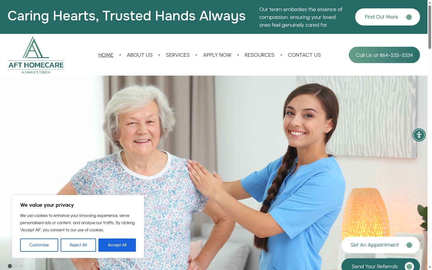 Screenshot of the consent banner shown before any interaction