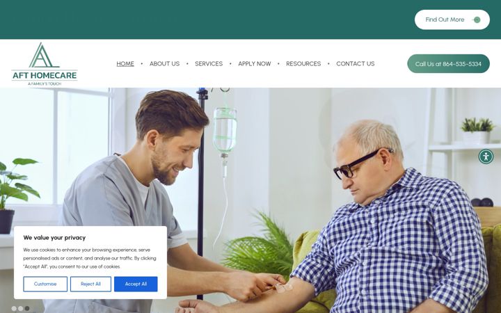 Zrzut ekranu afthomecare.com