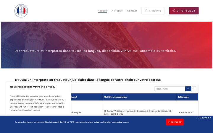 Screenshot of aftij.fr