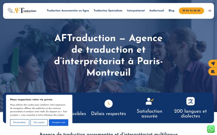 Screenshot of aftraduction.fr