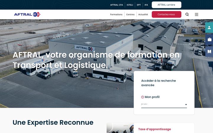 Screenshot von aftral.com