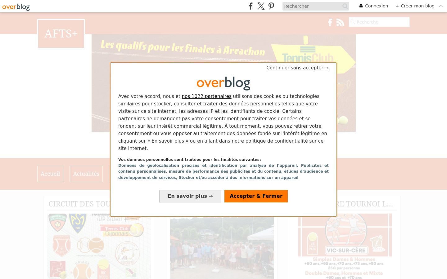 Screenshot del banner di consenso mostrato prima di qualsiasi interazione