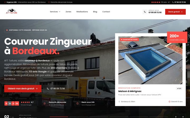 Screenshot of afttoiture.fr