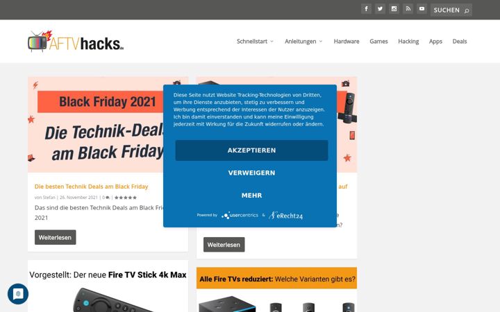 Screenshot of aftvhacks.de