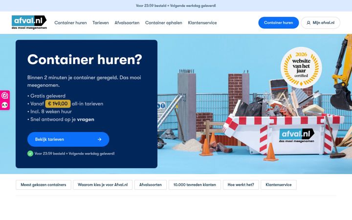 Ekraanipilt saidist afval.nl