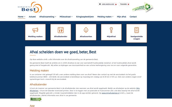 Ekraanipilt saidist afvalbest.nl