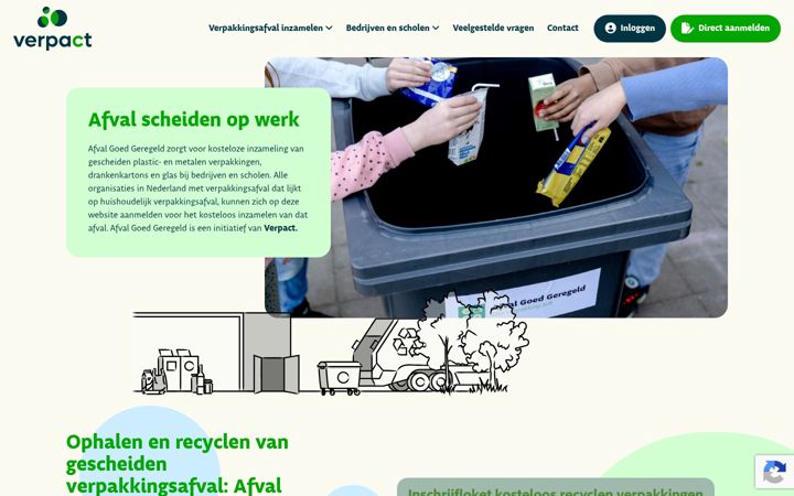Screenshot of afvalgoedgeregeld.nl