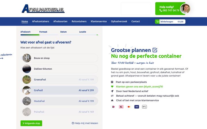 Screenshot of afvalpartner.nl