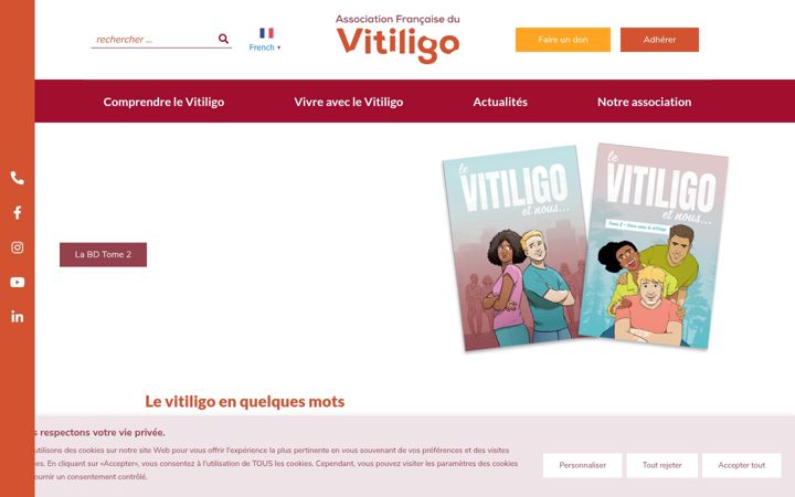 Screenshot of afvitiligo.com
