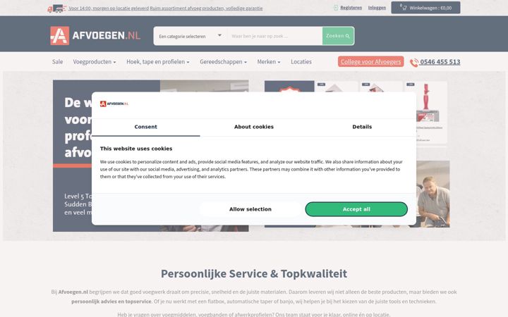 Екранна снимка на afvoegen.nl