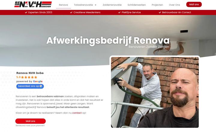 Екранна снимка на afwerkingsbedrijf-renova.be