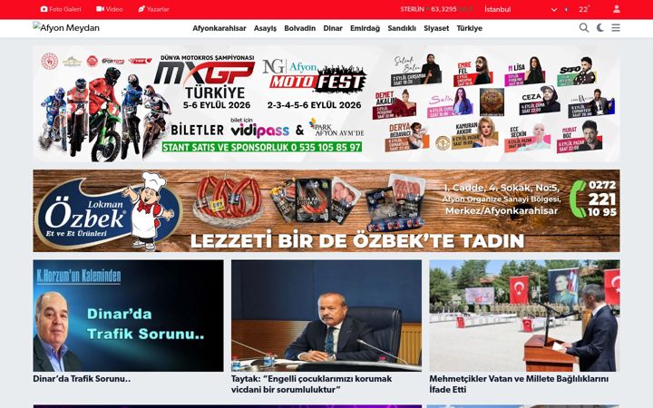 Ekraanipilt saidist afyonmeydan.com