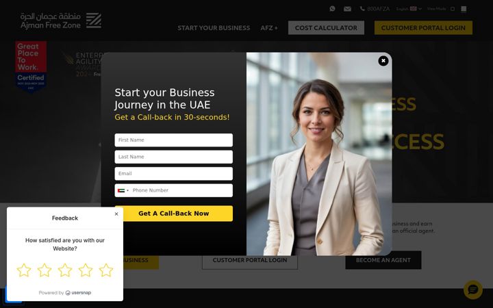 Screenshot of afz.gov.ae