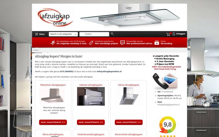 Screenshot of afzuigkaponline.nl