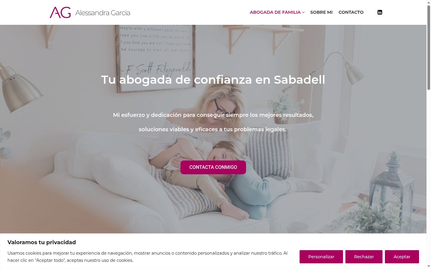 Captura de ecrã do banner de consentimento apresentado antes de qualquer interação