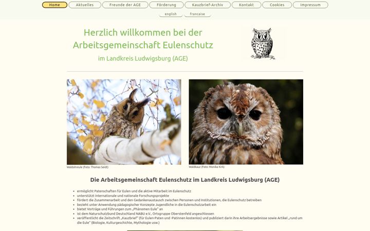 Screenshot of ag-eulenschutz.de