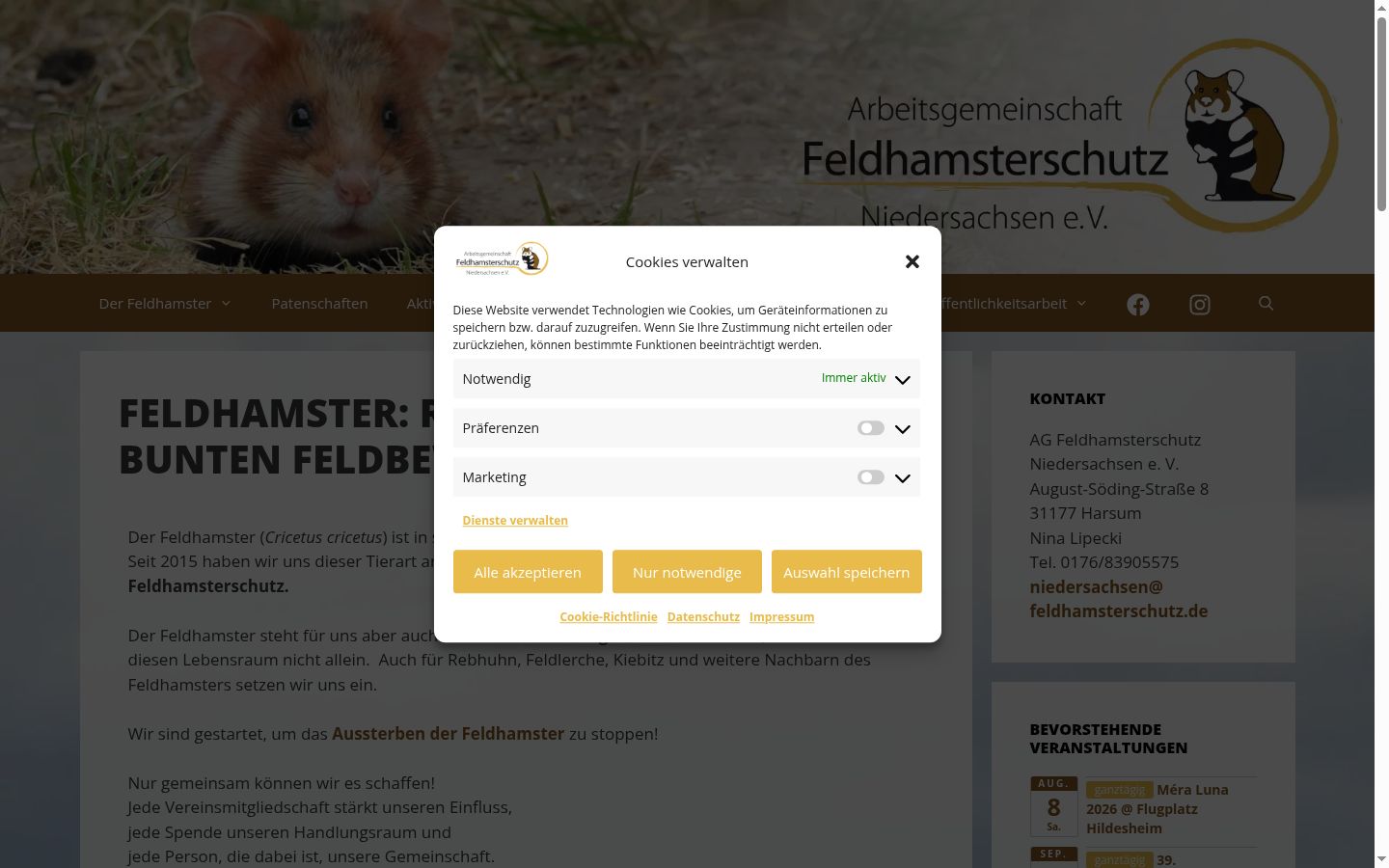 Screenshot of the consent banner shown before any interaction