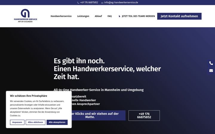 Ekrānuzņēmums no ag-handwerkerservice.de