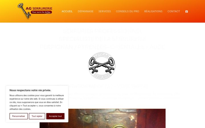Screenshot of ag-serrurerie.fr