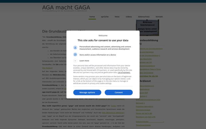 Screenshot of aga-macht-gaga.de