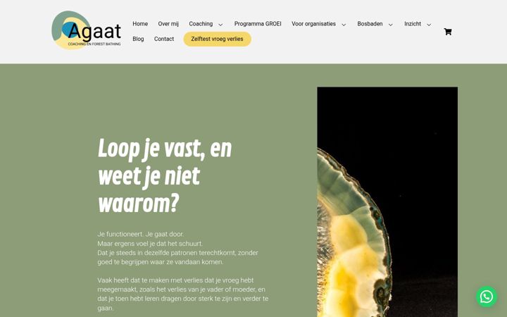 Skärmbild av agaatcoaching.nl