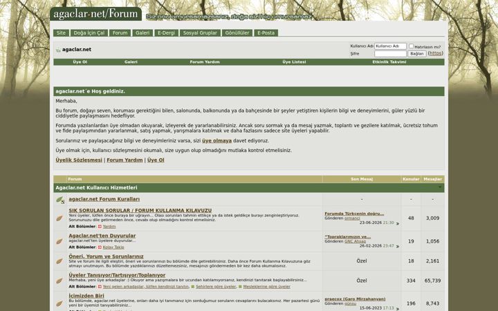 Screenshot of agaclar.net