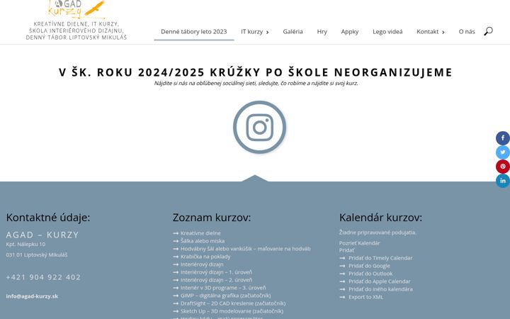 Екранна снимка на agad-kurzy.sk