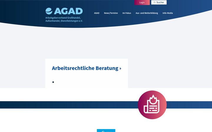 Skärmbild av agad.de