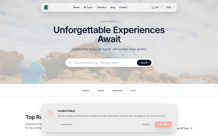 Screenshot of agadirtravelexcursions.com