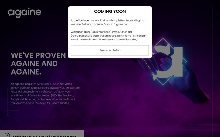 Screenshot of againe.de