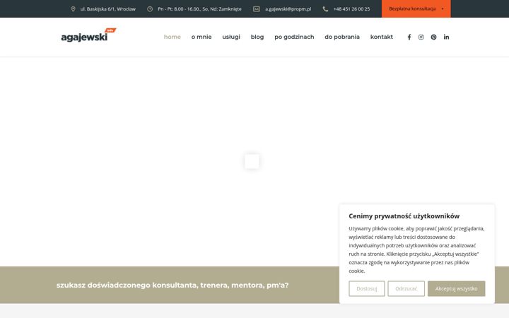 Skærmbillede af agajewski.info