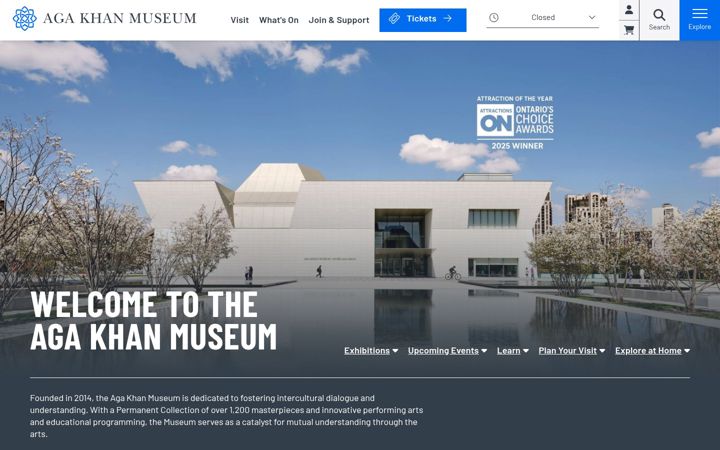 Screenshot of agakhanmuseum.org