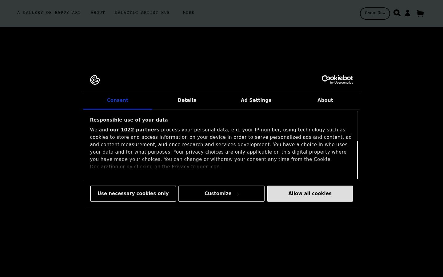 Screenshot del banner di consenso mostrato prima di qualsiasi interazione