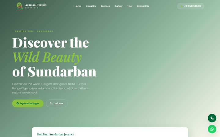 Screenshot of agamanitravelssundarban.com