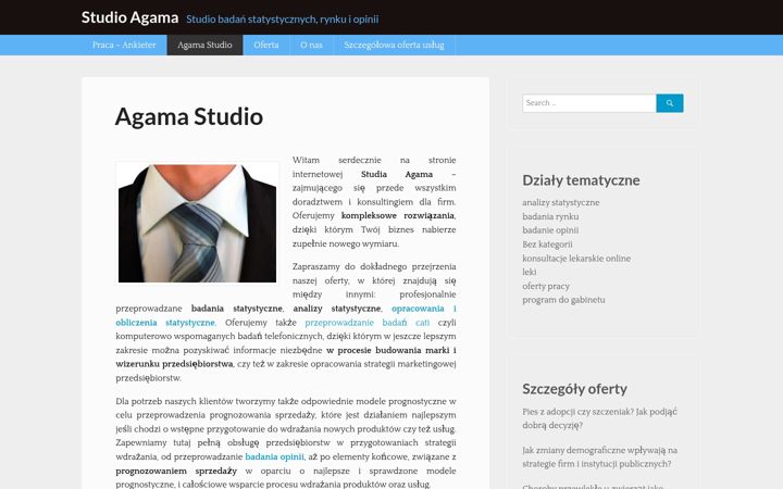 Zrzut ekranu agamastudio.pl