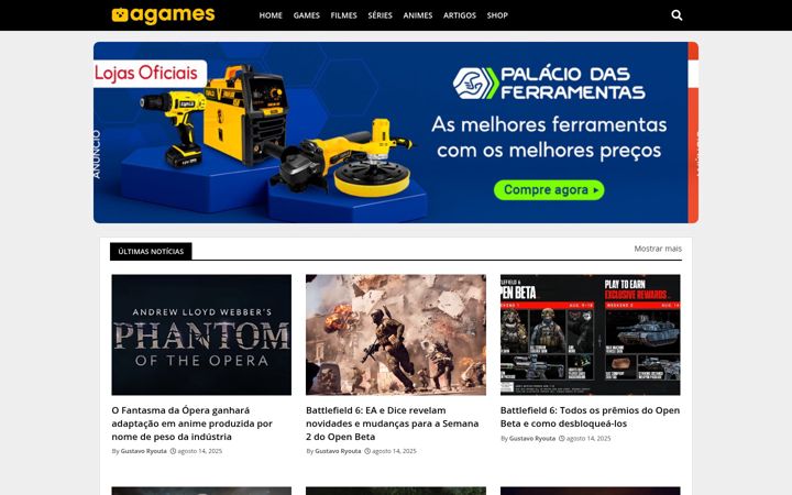 Screenshot of agames.com.br