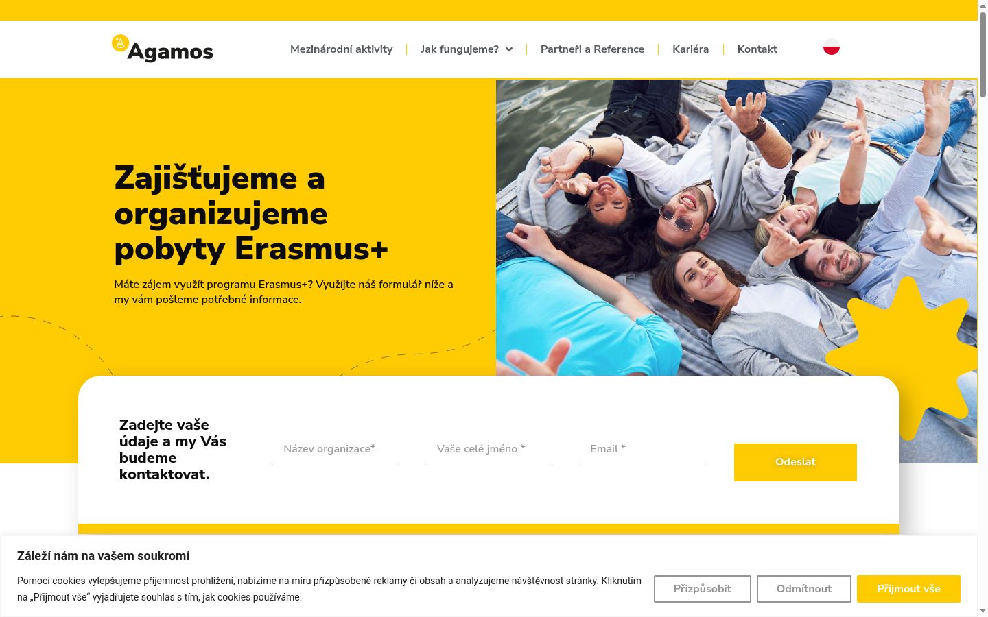 Captura de ecrã do banner de consentimento apresentado antes de qualquer interação