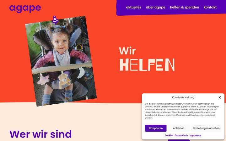 Screenshot of agape-kinder.de