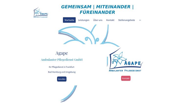 Zrzut ekranu agape-pflegedienst.de