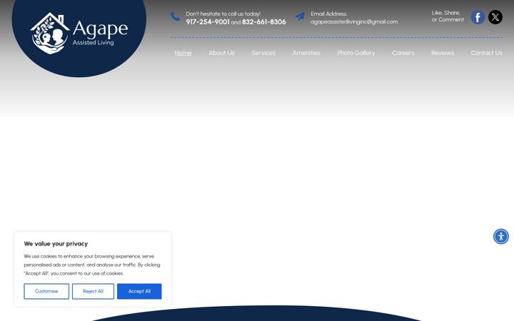 Ekraanipilt saidist agapeassistedlivingplace.com