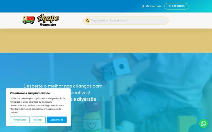 Screenshot of agapebrinquedos.com.br