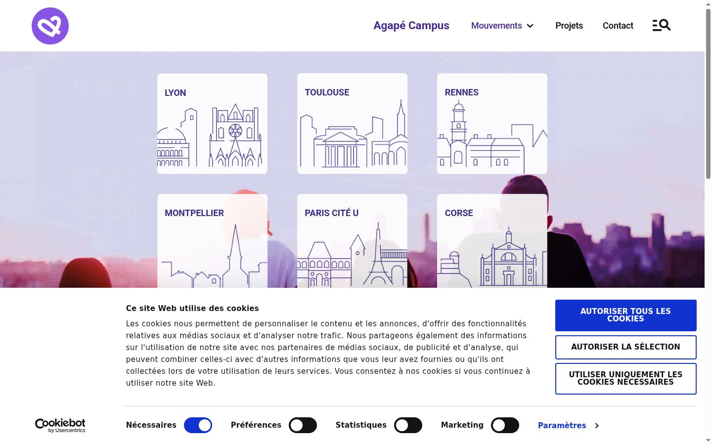 Screenshot of the consent banner shown before any interaction