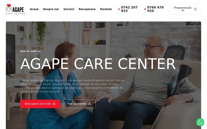Screenshot of agapecarecenter.ro