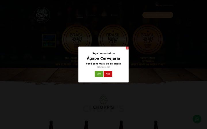 Captură de ecran a agapecervejaria.com.br