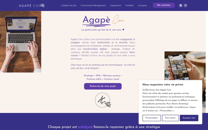 Screenshot di agapecom.fr
