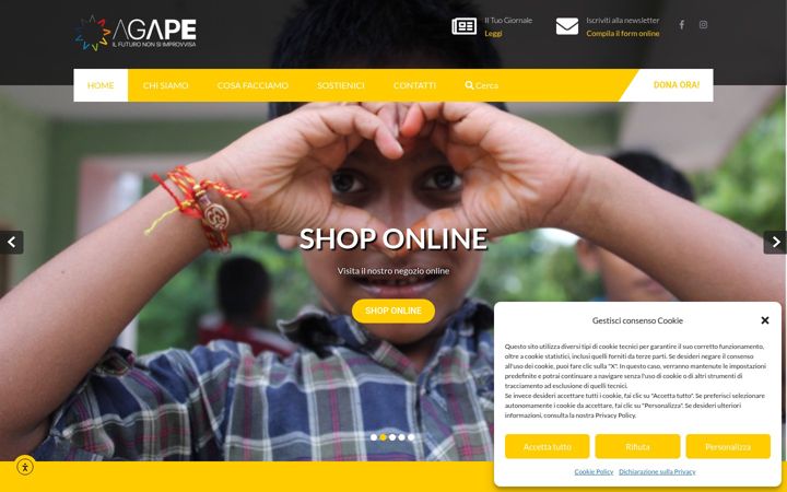 Screenshot of agapeforfuture.it