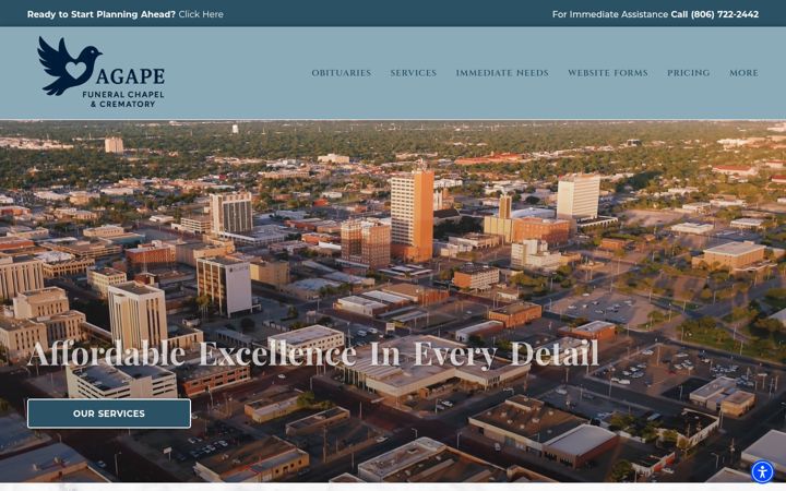 Screenshot van agapefuneralchapel.com
