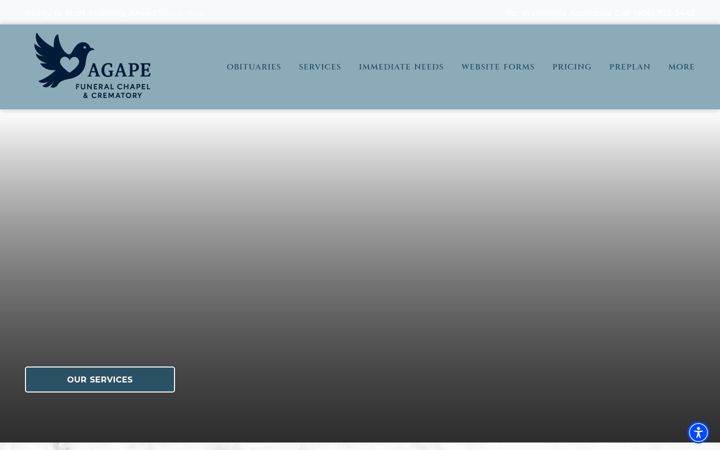 Screenshot van agapefuneralchapel.net